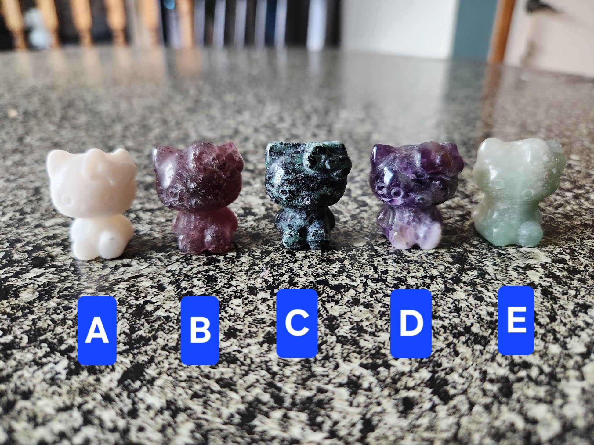 Carved Mini Hello Kitty Crystal Stone: Various Stone, One