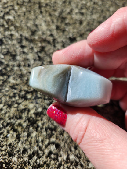Blue Aragonite Crystal Heart