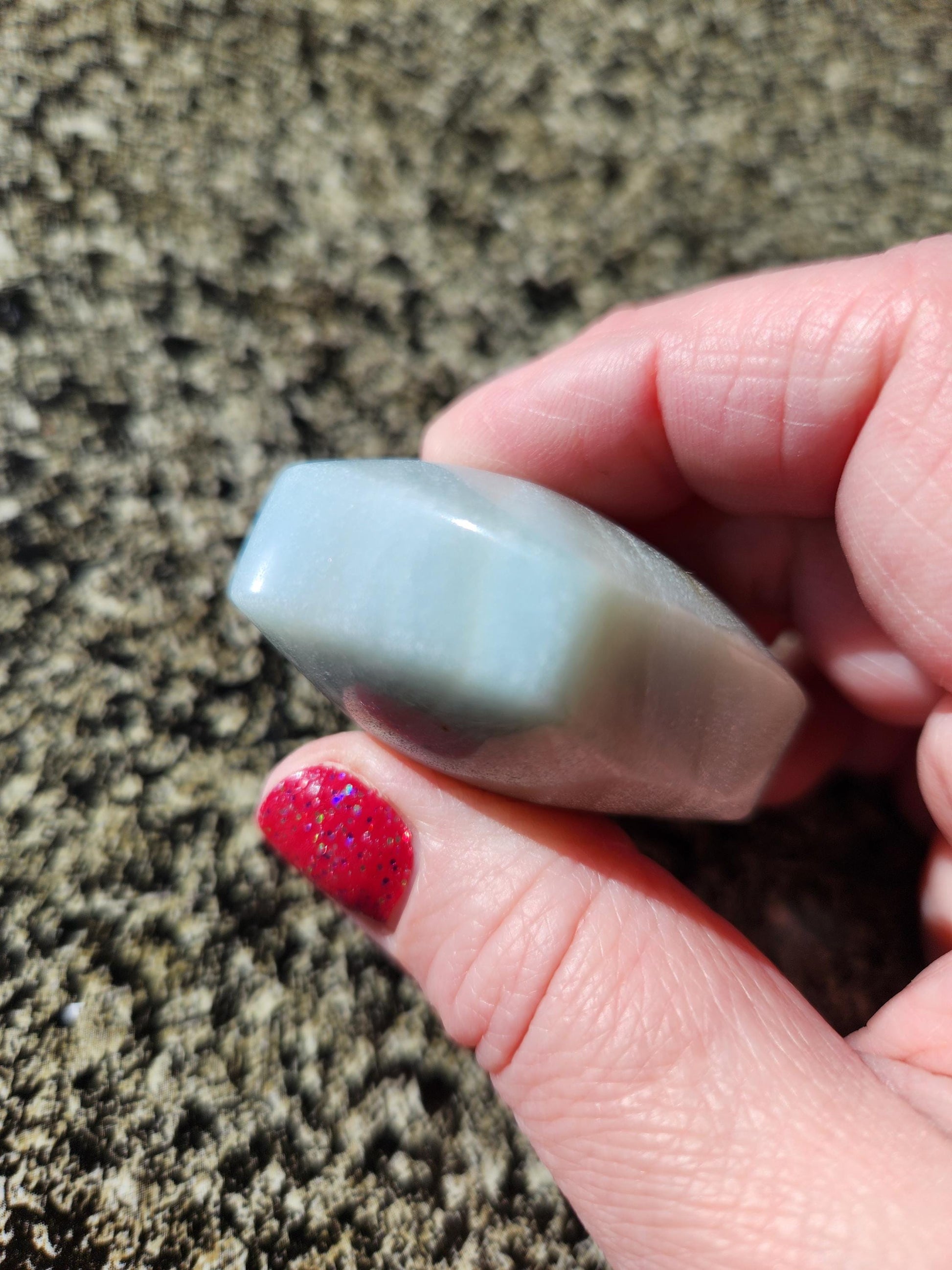 Blue Aragonite Crystal Heart