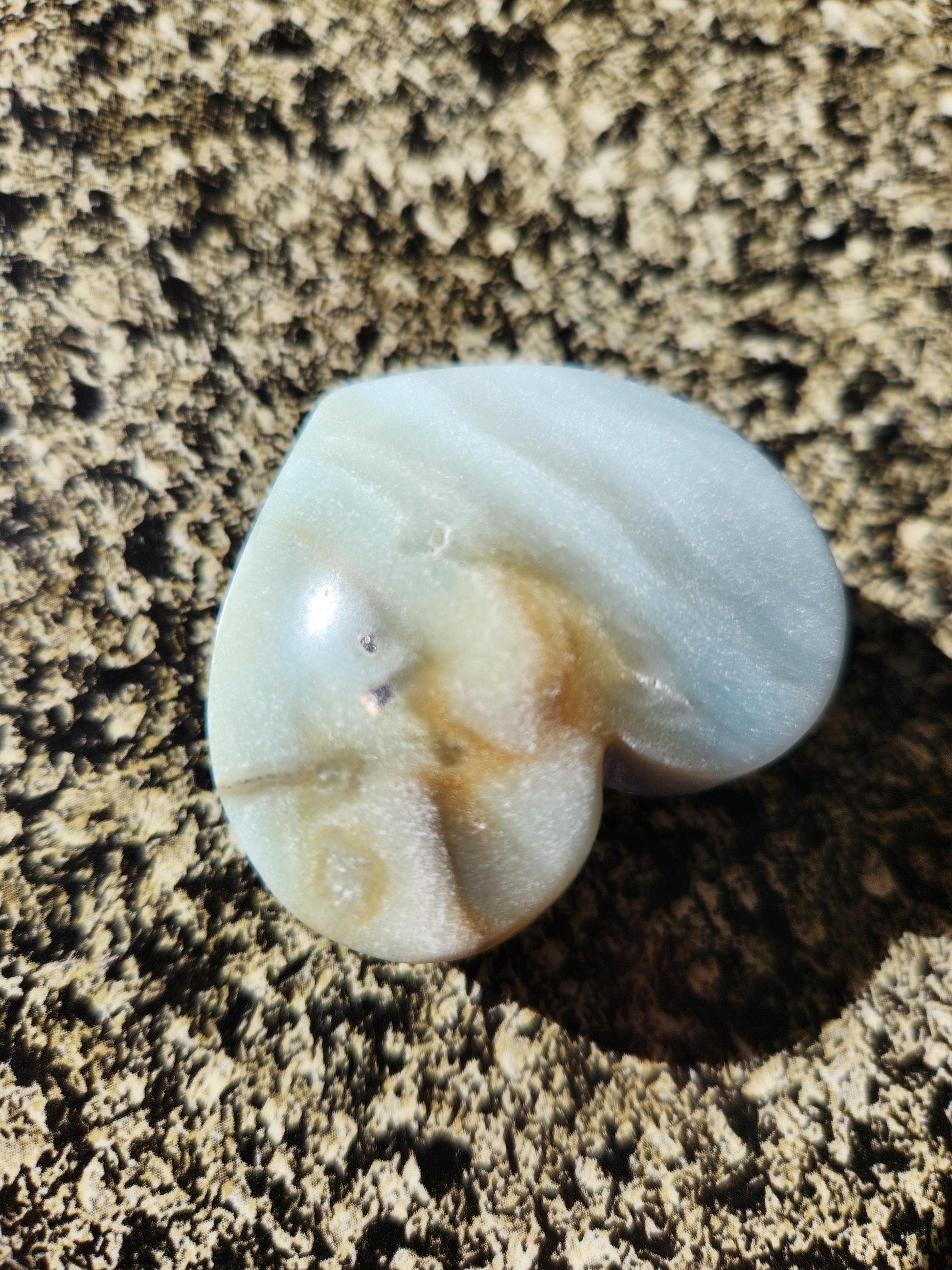 Blue Aragonite Crystal Heart