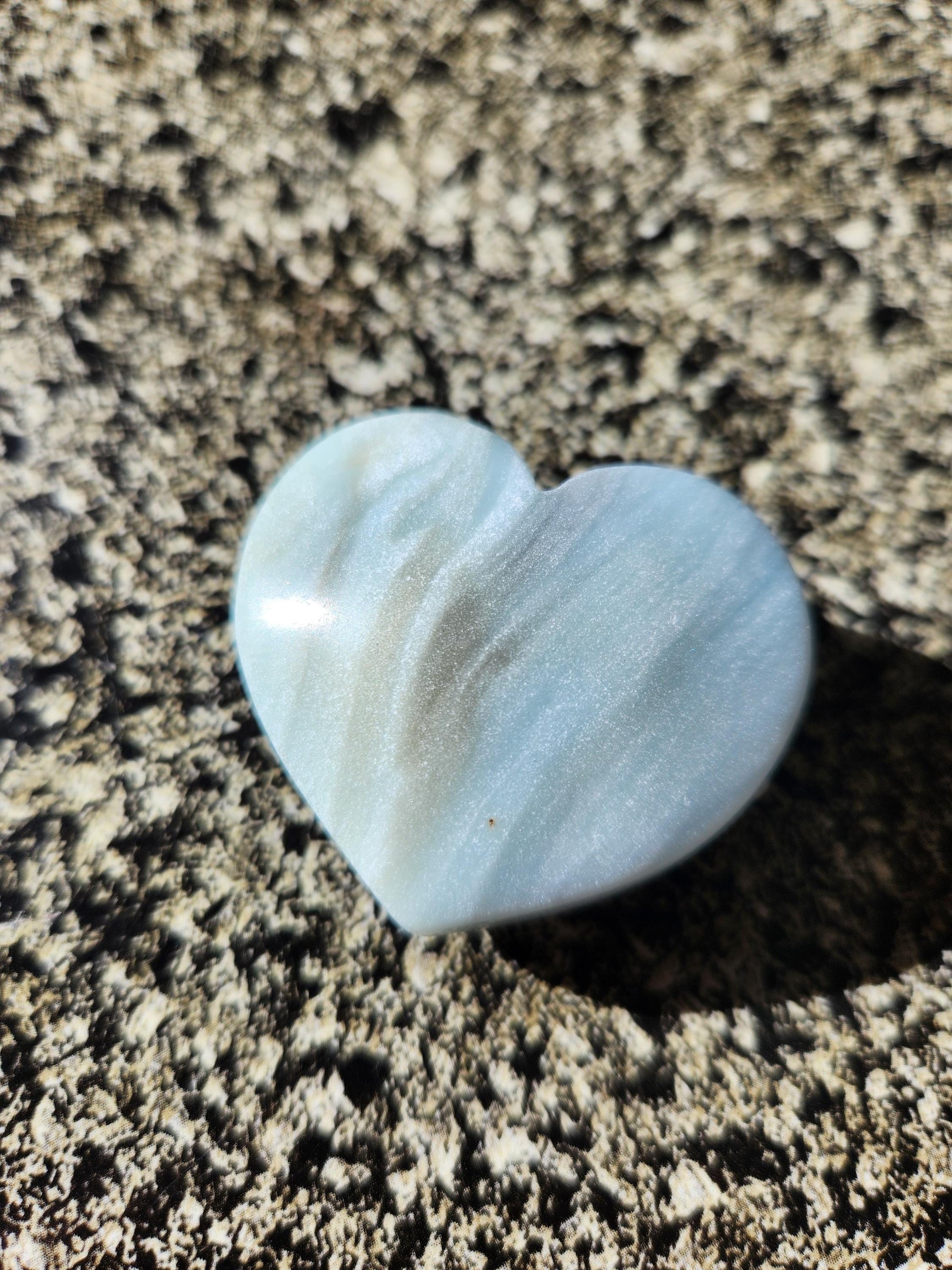 Blue Aragonite Crystal Heart