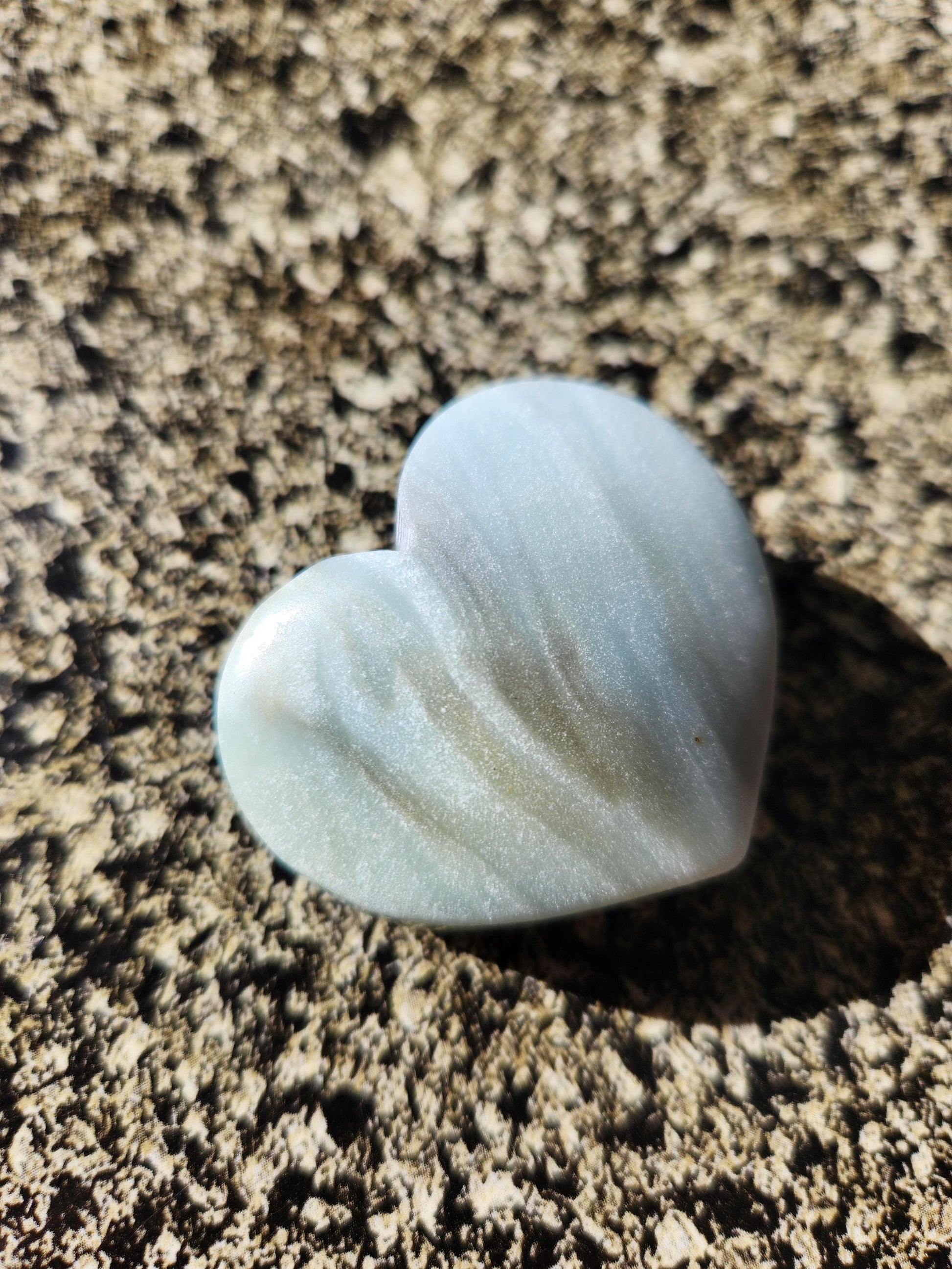 Blue Aragonite Crystal Heart