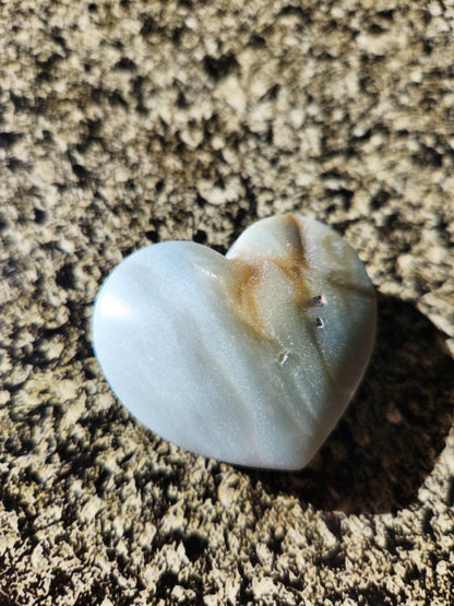 Blue Aragonite Crystal Heart