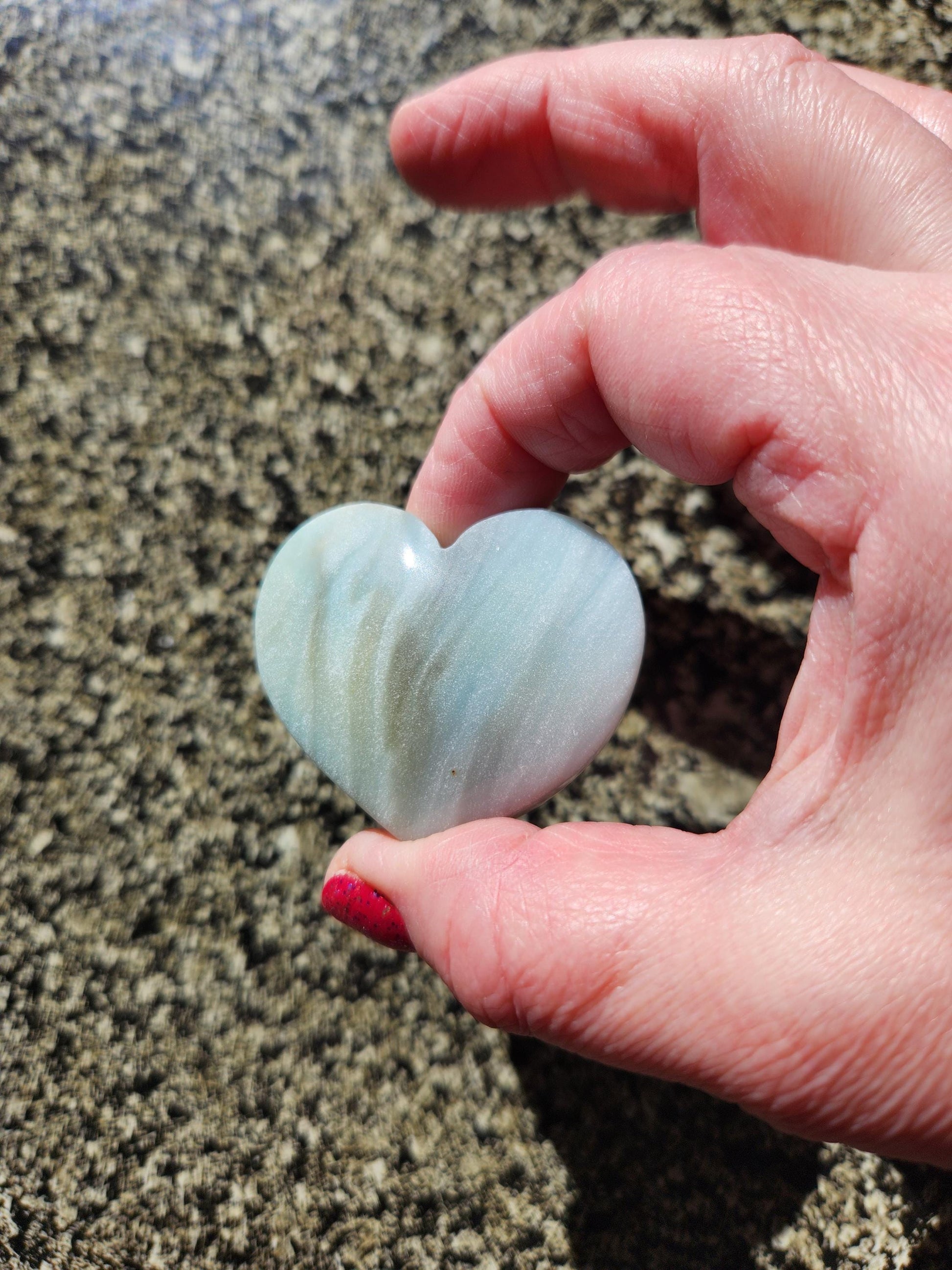 Blue Aragonite Crystal Heart