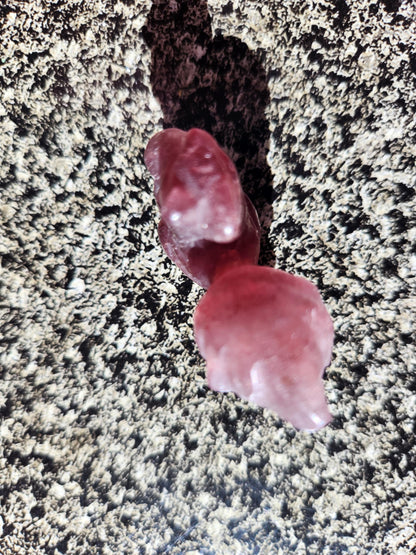 Strawberry Quartz Carved Squirrel: Natural Crystal Figurine