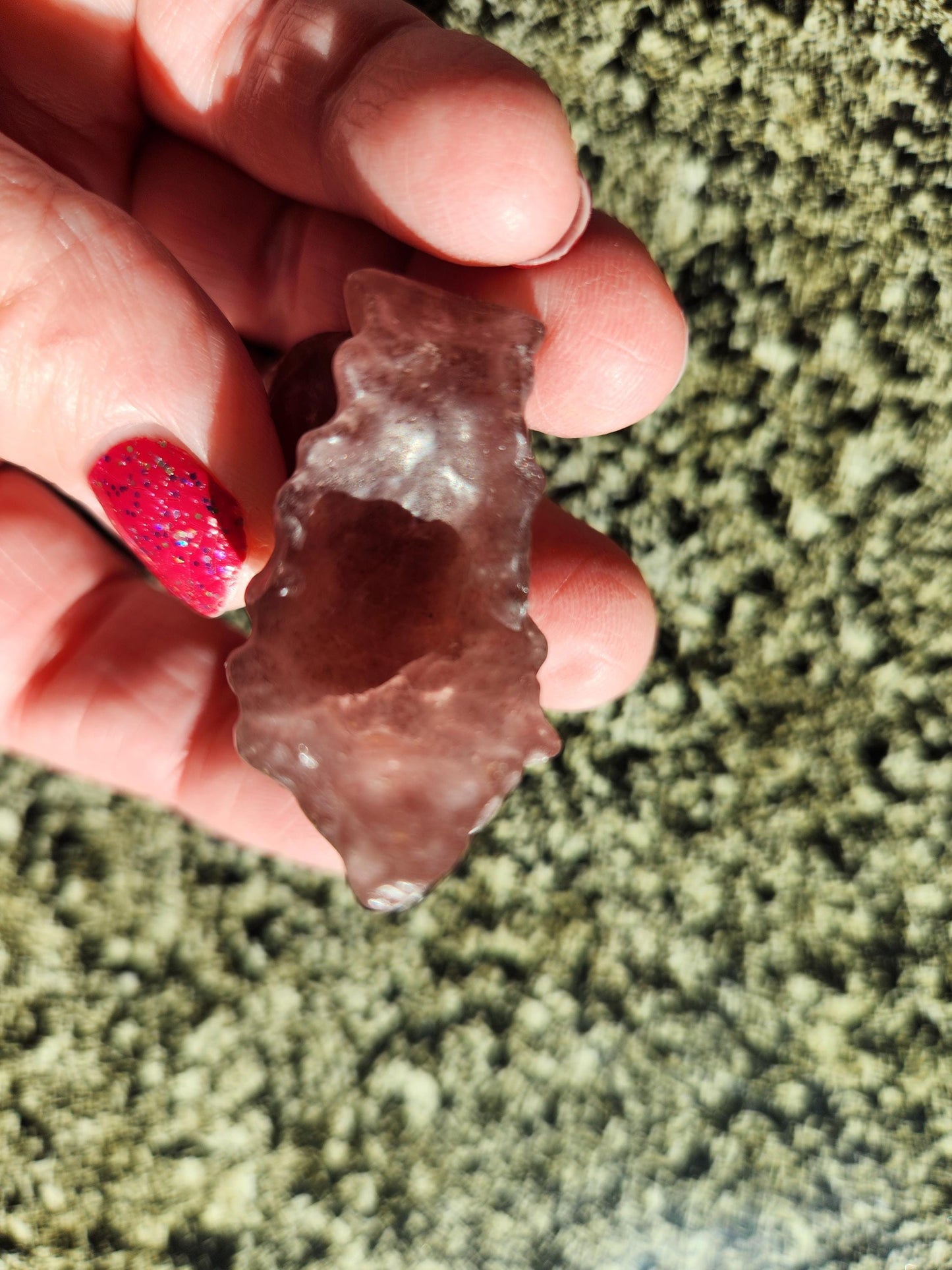 Strawberry Quartz Carved Squirrel: Natural Crystal Figurine