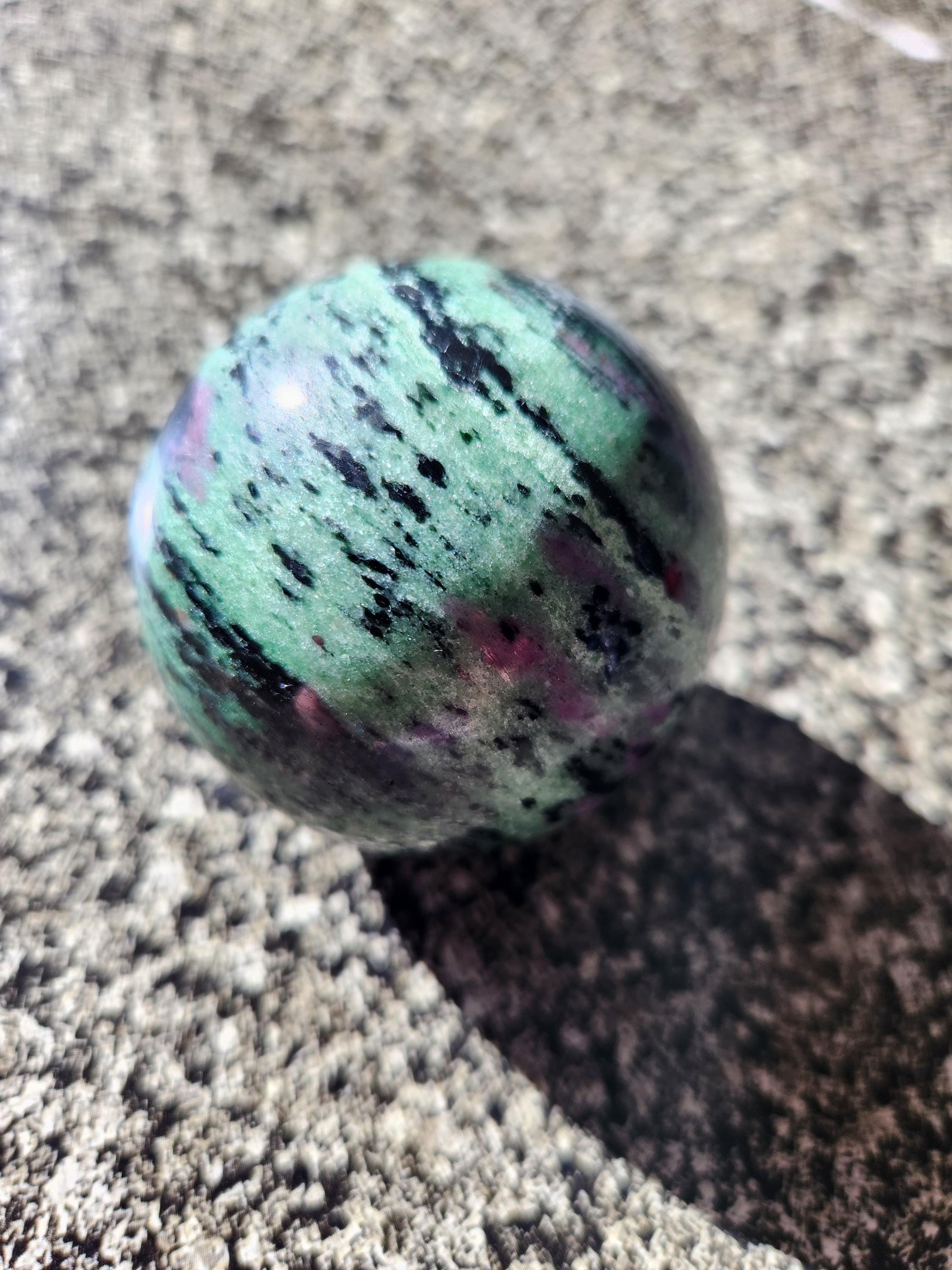 Ruby Zoisite Crystal Sphere, Anyolite