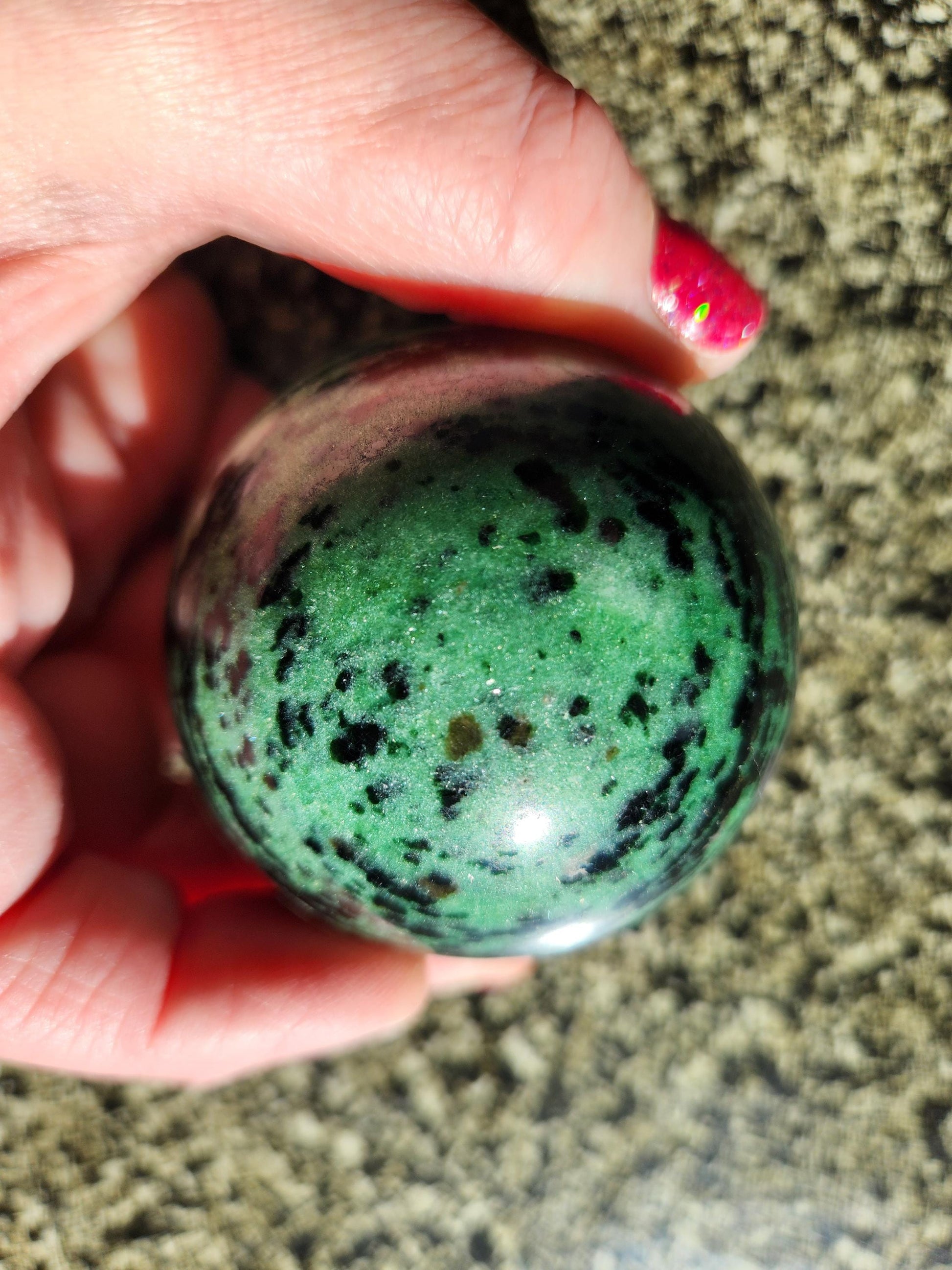 Ruby Zoisite Crystal Sphere, Anyolite