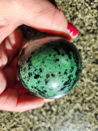 Ruby Zoisite Crystal Sphere, Anyolite