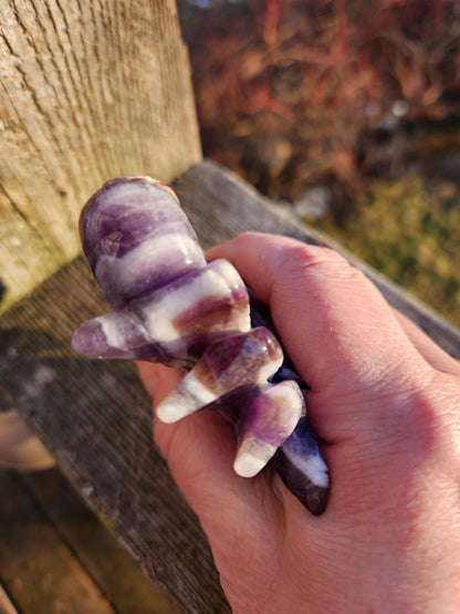 Chevron Dream Amethyst Crystal Crab, Large