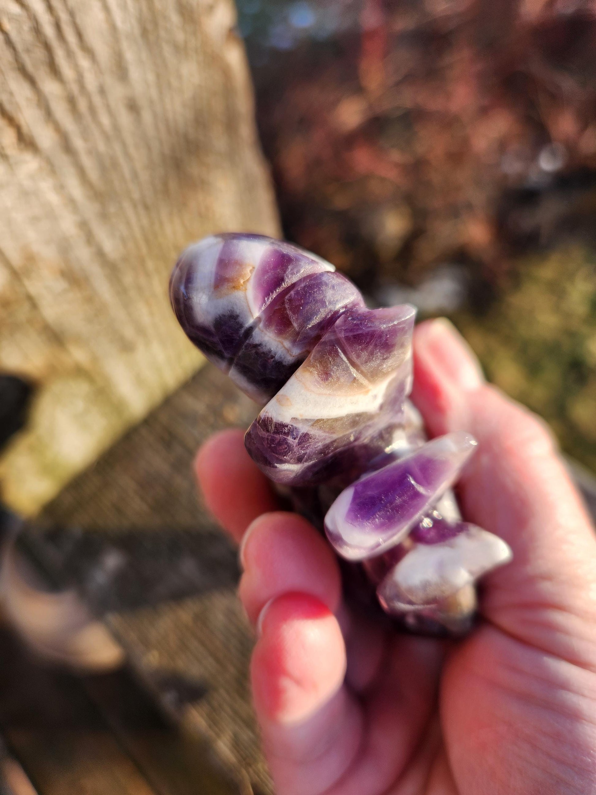 Chevron Dream Amethyst Crystal Crab, Large
