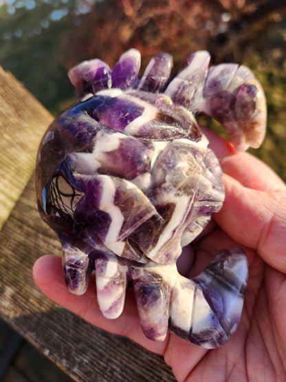 Chevron Dream Amethyst Crystal Crab, Large