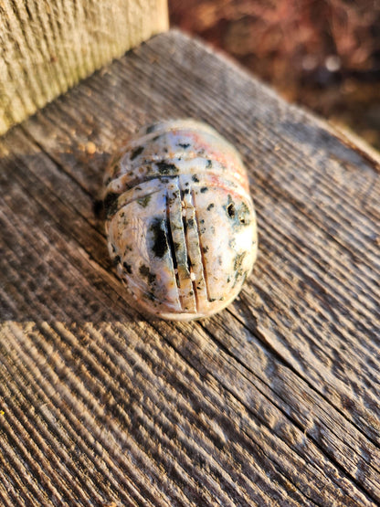 Ocean Jasper Polished Scarab Beetle Crystal Carving