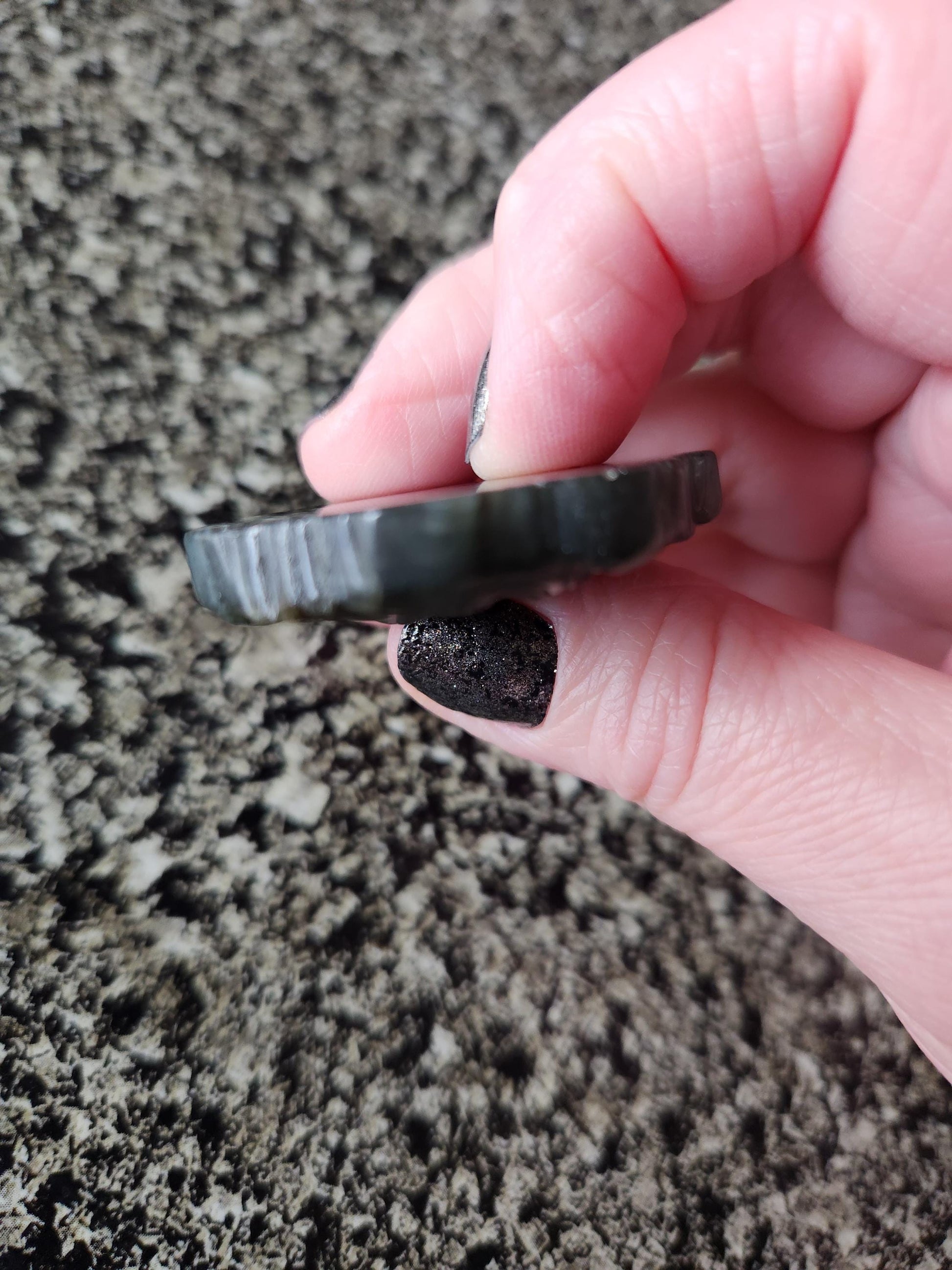 Labradorite Crystal Lion Coin Carving: Hand Carved Palm Stone with Extreme Flash