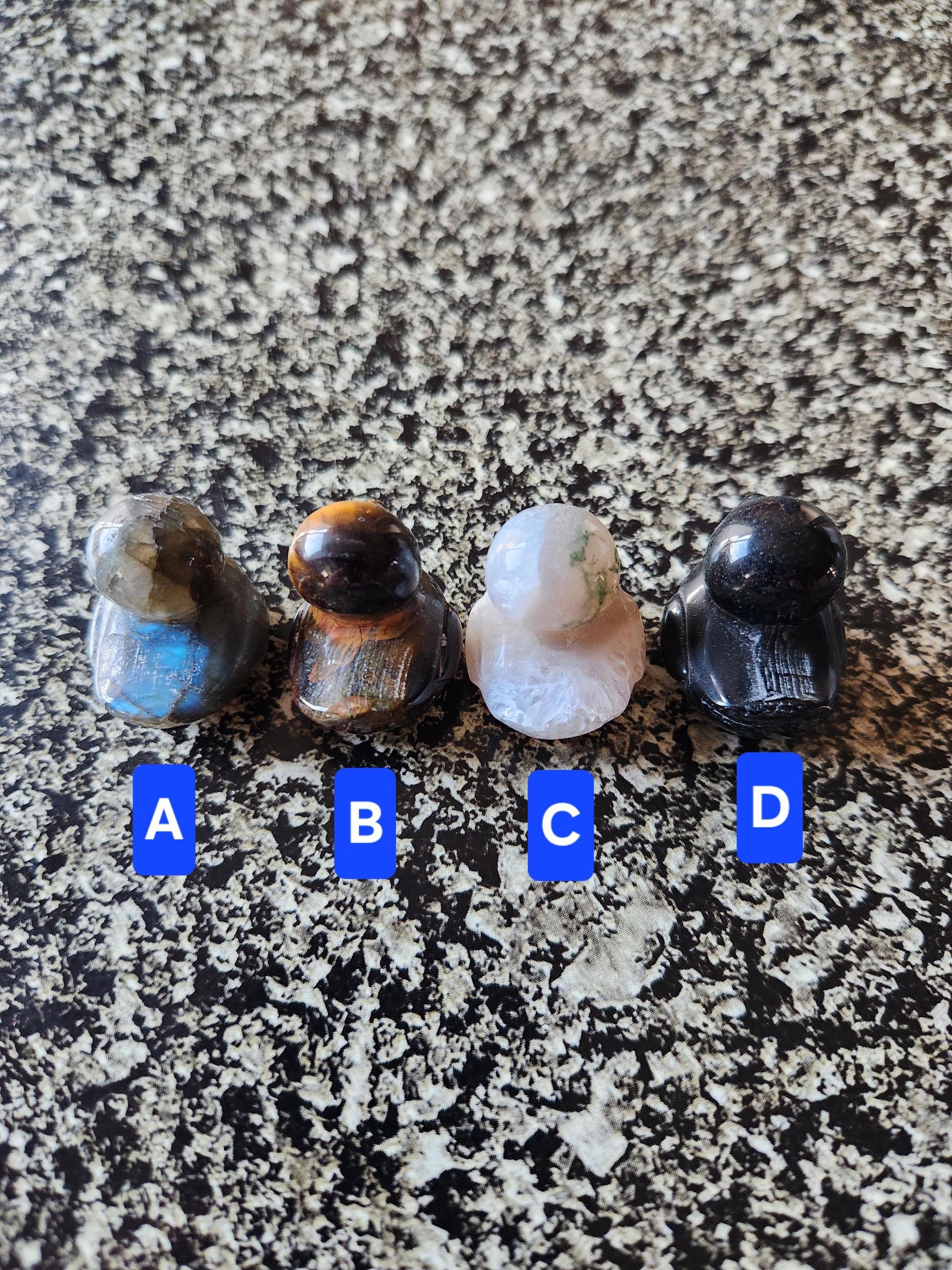 Carved Mini Duck Crystal Stone: Various Stone, One