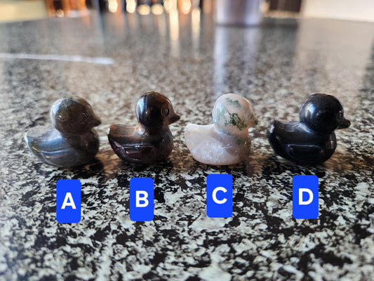 Carved Mini Duck Crystal Stone: Various Stone, One