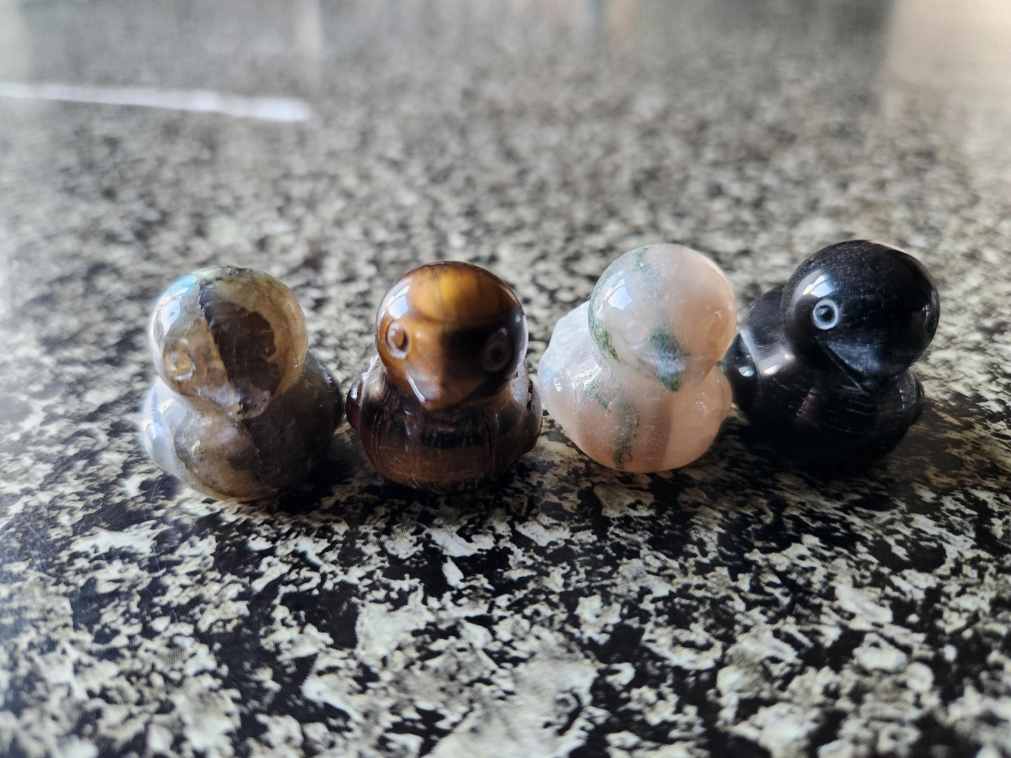 Carved Mini Duck Crystal Stone: Various Stone, One