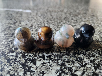 Carved Mini Duck Crystal Stone: Various Stone, One