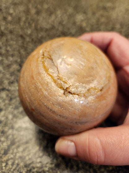 Peach Moonstone Sphere with Flash