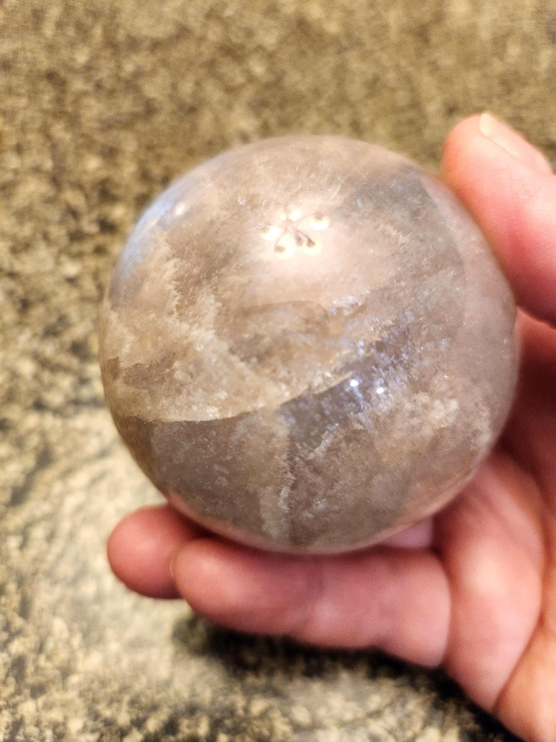 Gray Moonstone Sphere with Blue Flash