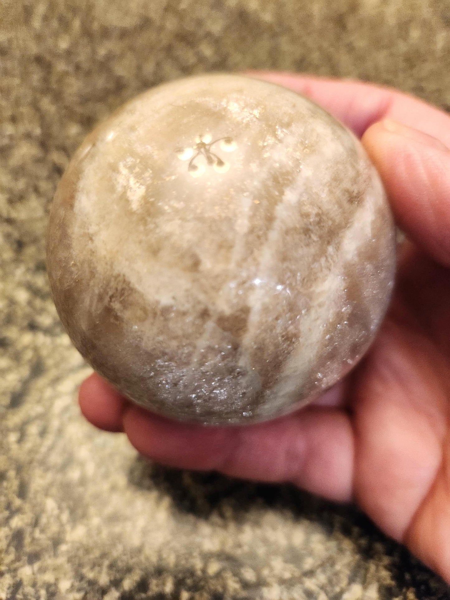 Gray Moonstone Sphere with Blue Flash