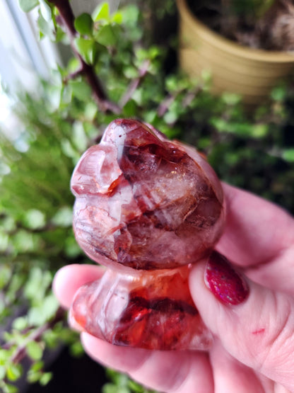 Carved Fire Quartz Hello Kitty Crystal Stone: Natural Healing Decor