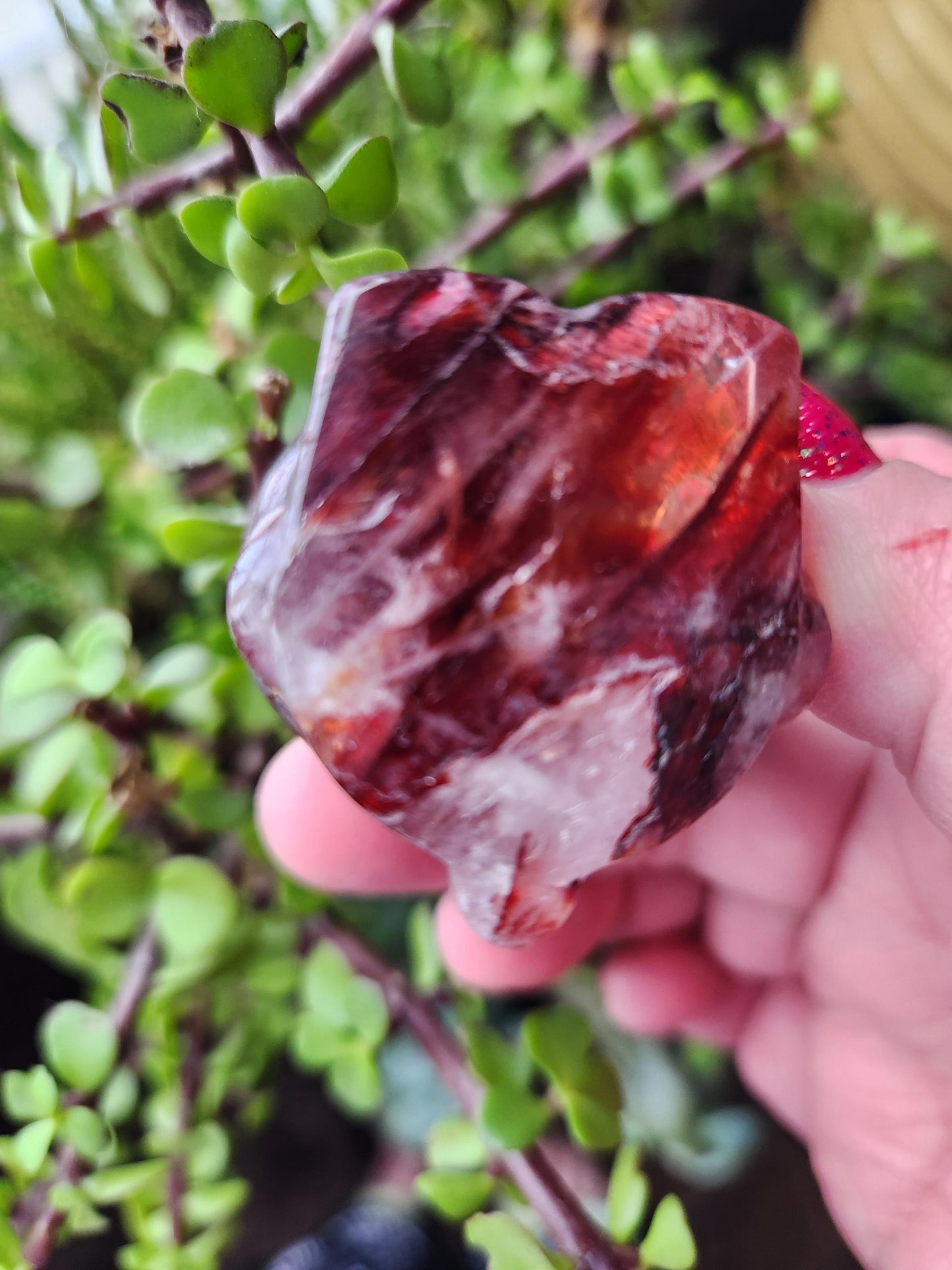 Carved Fire Quartz Hello Kitty Crystal Stone: Natural Healing Decor