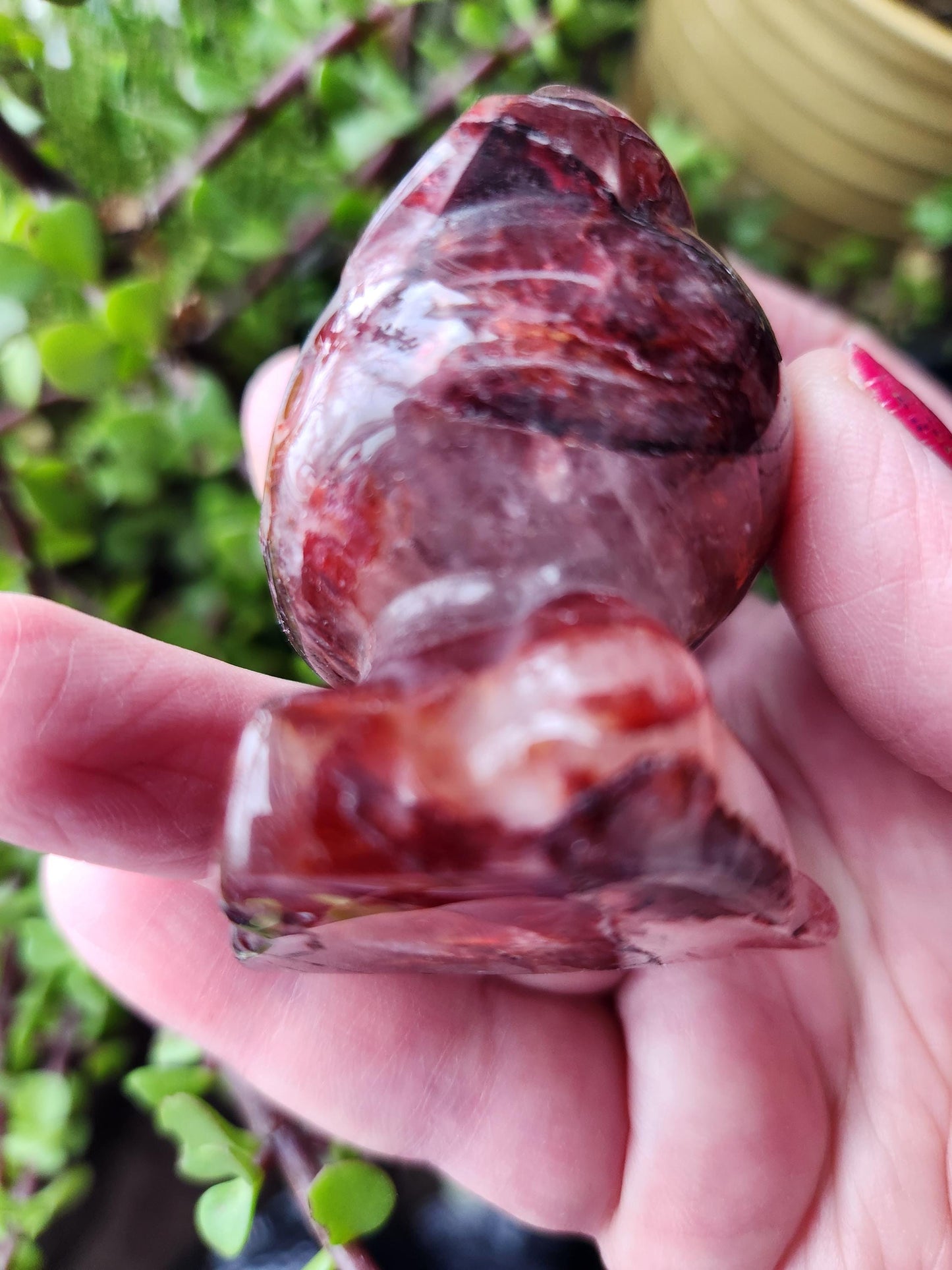 Carved Fire Quartz Hello Kitty Crystal Stone: Natural Healing Decor