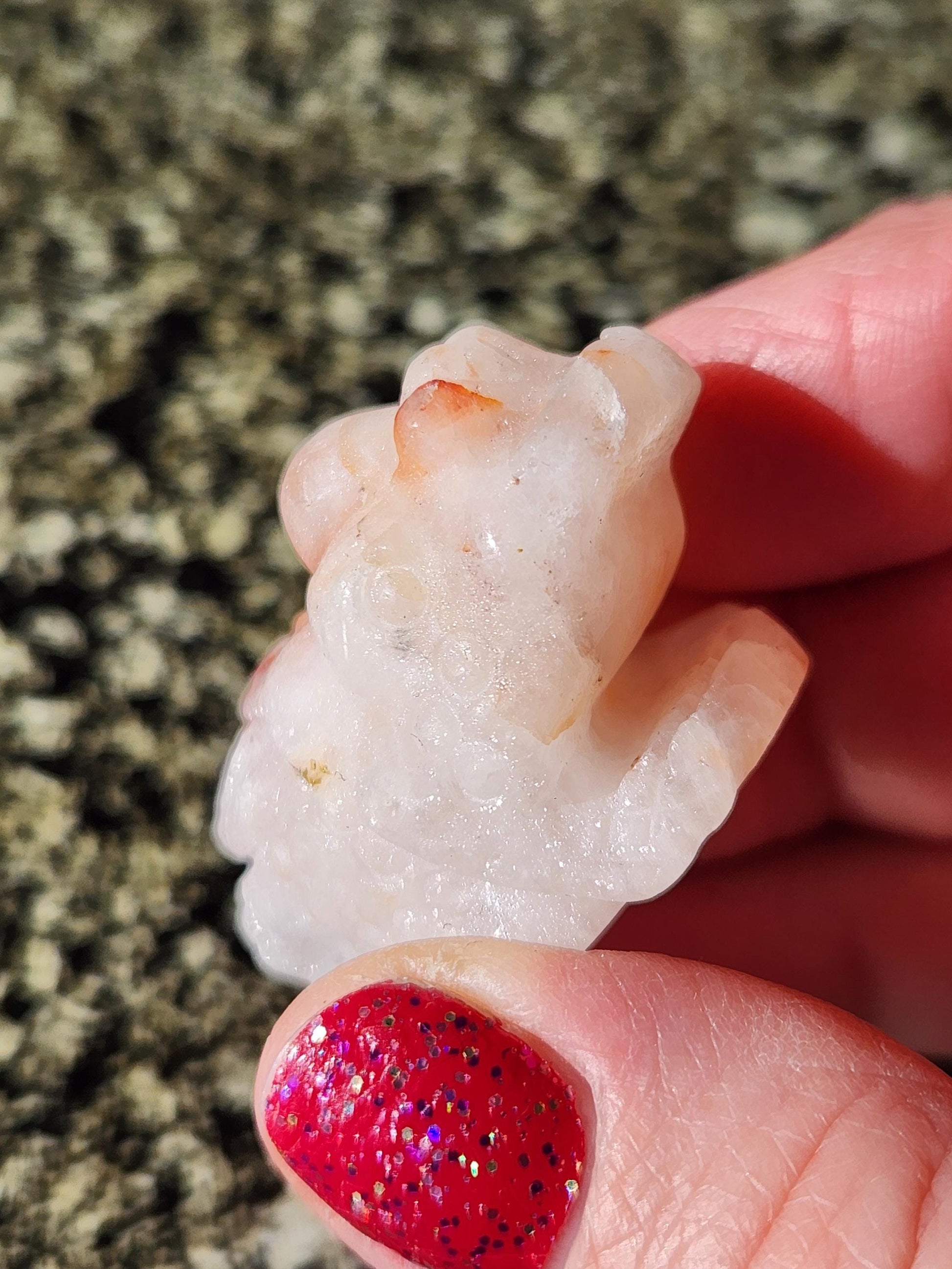 Pocket Sized Fire Quartz Crystal Money Toad All Natural, Extra Small