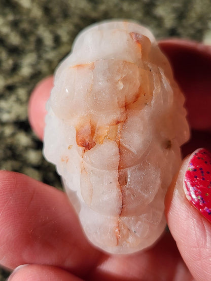 Pocket Sized Fire Quartz Crystal Money Toad All Natural, Extra Small