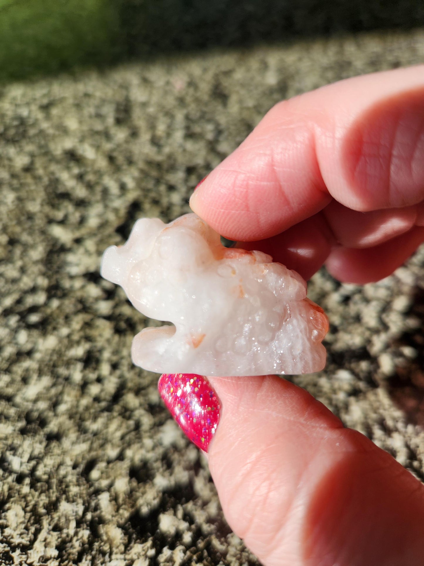 Pocket Sized Fire Quartz Crystal Money Toad All Natural, Extra Small