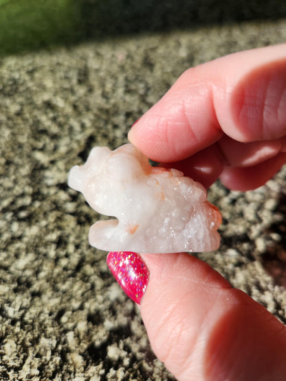 Pocket Sized Fire Quartz Crystal Money Toad All Natural, Extra Small