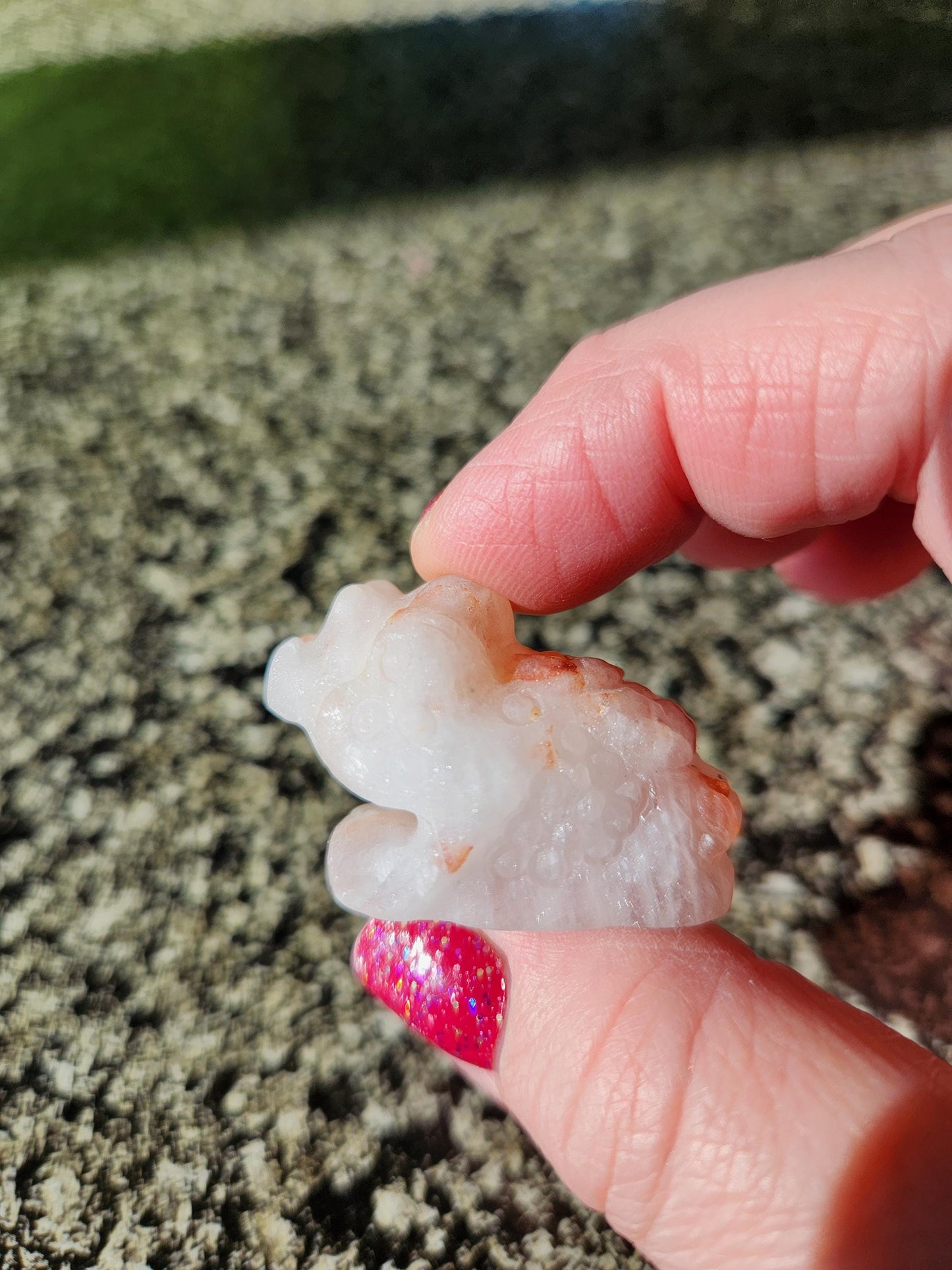 Pocket Sized Fire Quartz Crystal Money Toad All Natural, Extra Small