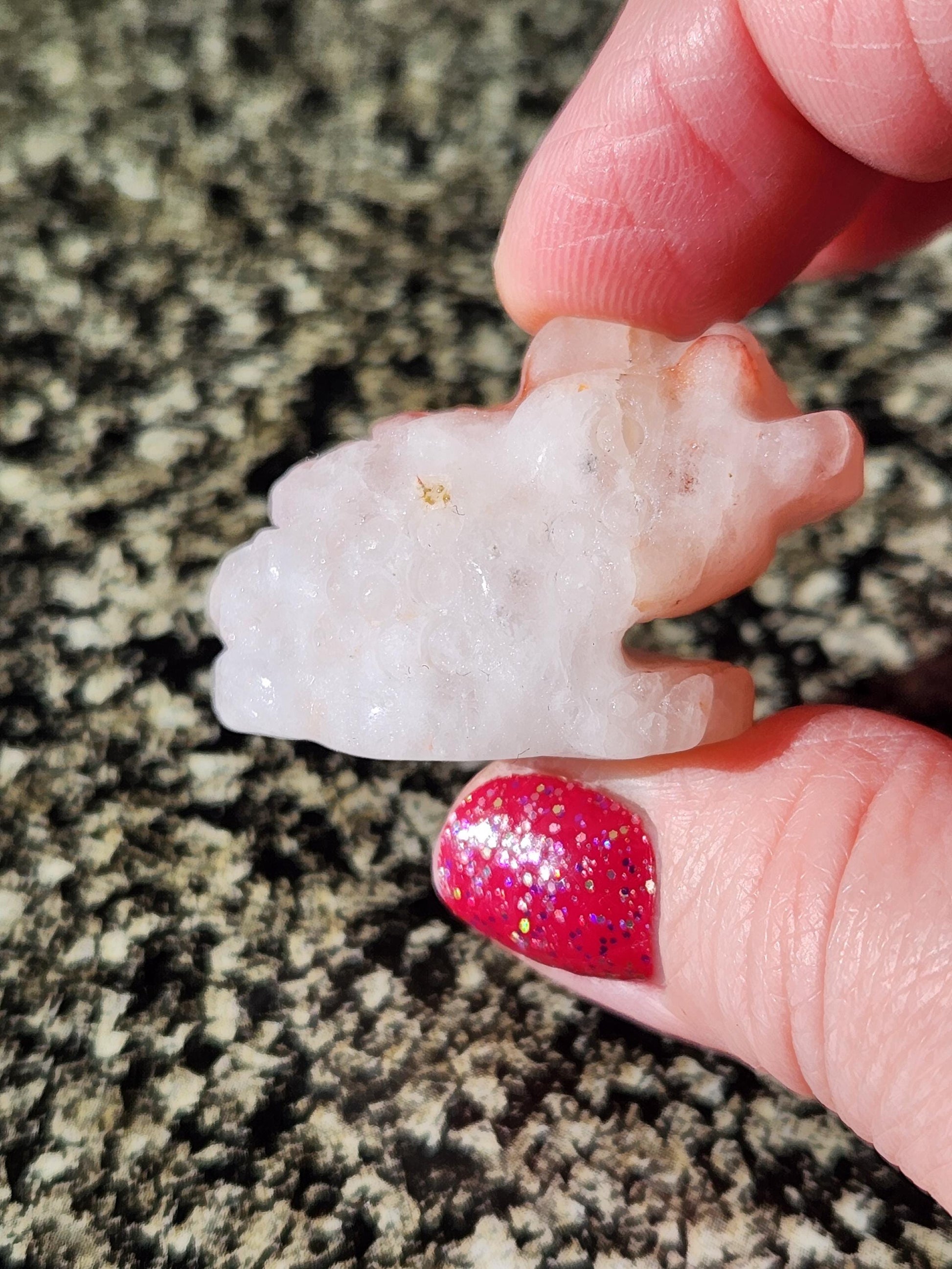 Pocket Sized Fire Quartz Crystal Money Toad All Natural, Extra Small
