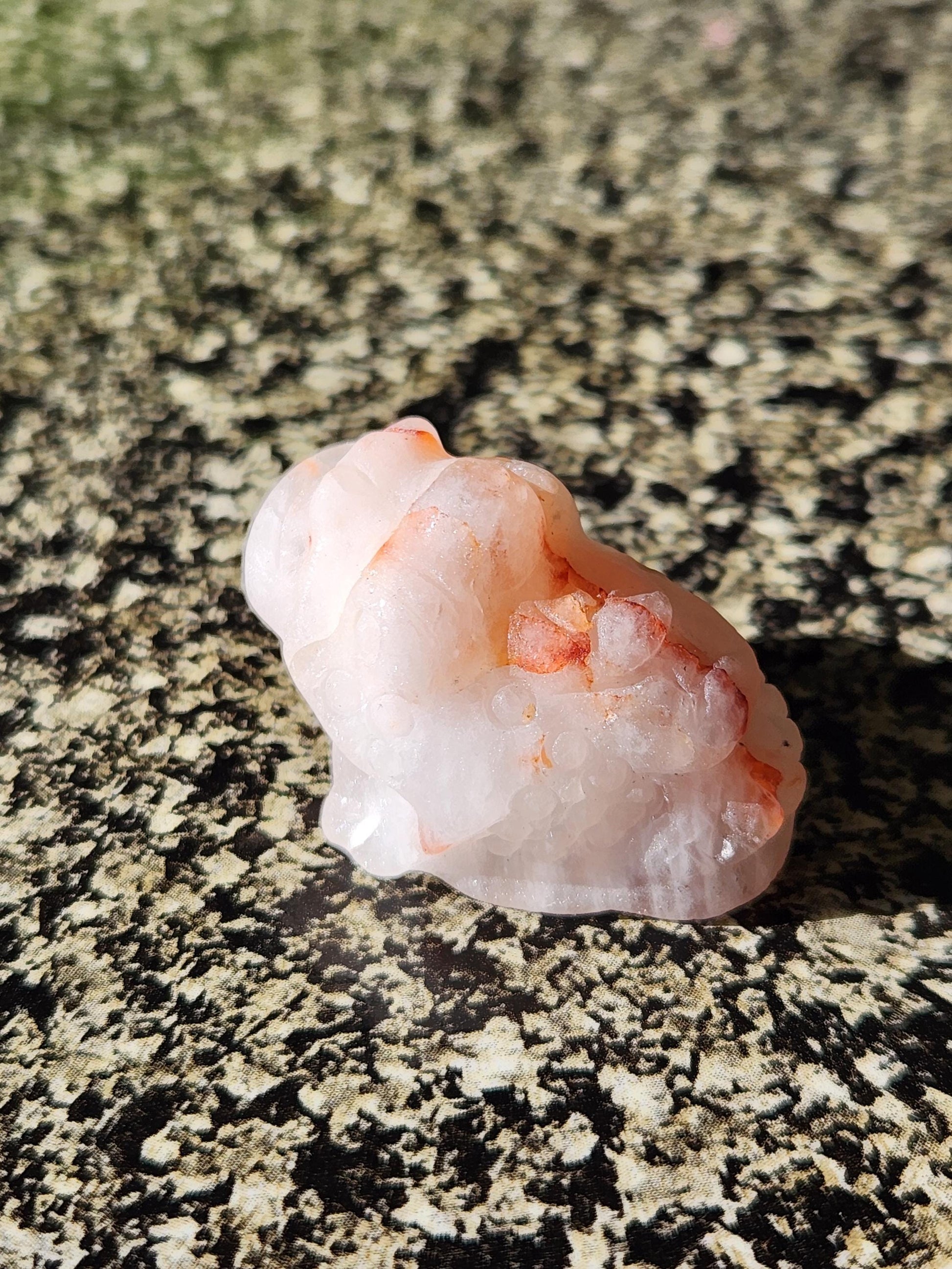 Pocket Sized Fire Quartz Crystal Money Toad All Natural, Extra Small