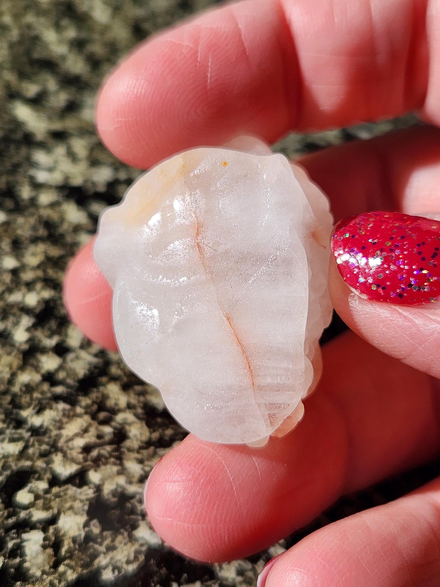 Pocket Sized Fire Quartz Crystal Money Toad All Natural, Extra Small