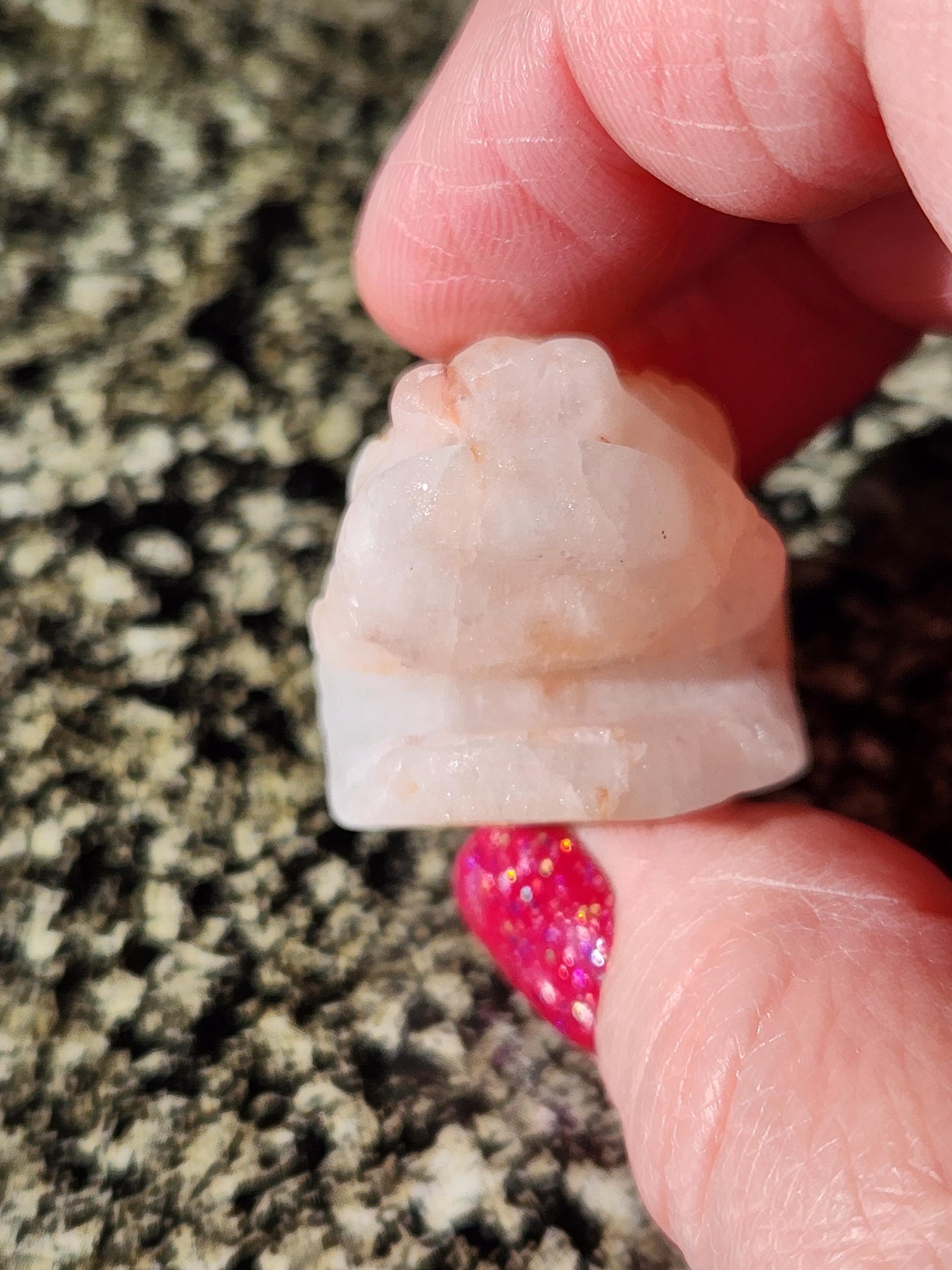 Pocket Sized Fire Quartz Crystal Money Toad All Natural, Extra Small