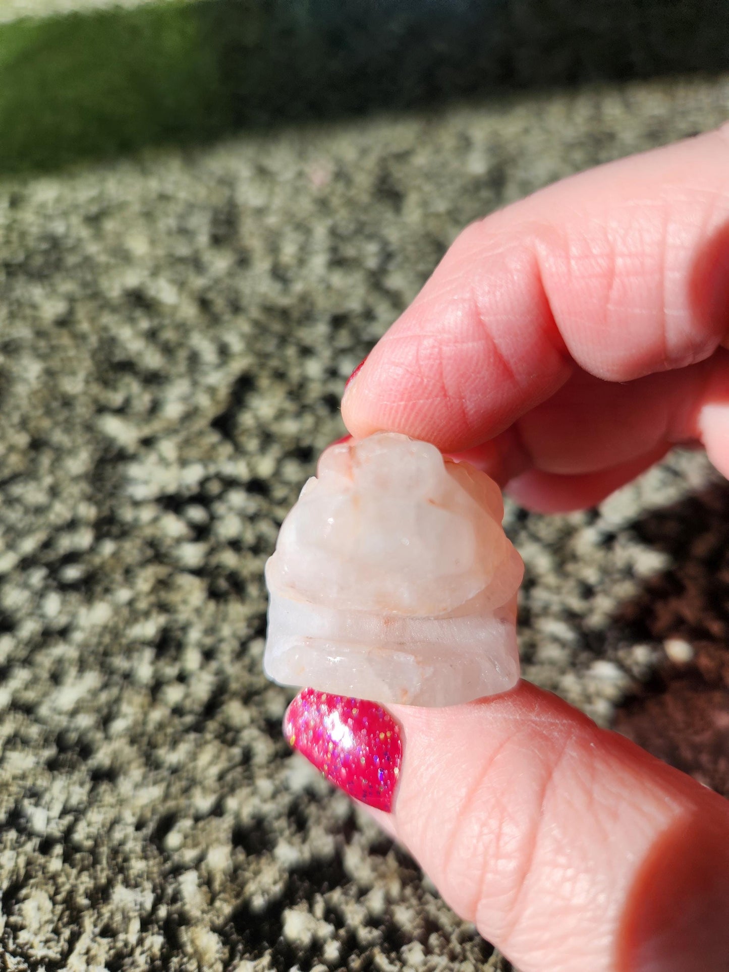 Pocket Sized Fire Quartz Crystal Money Toad All Natural, Extra Small