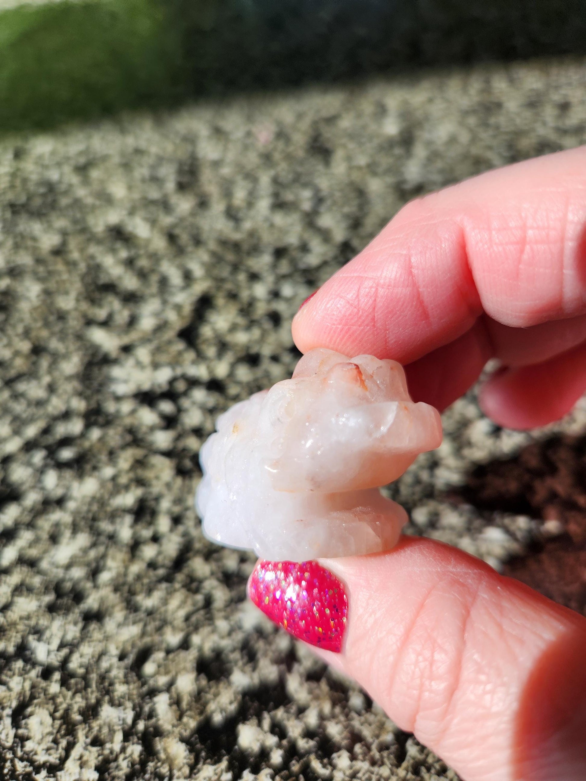 Pocket Sized Fire Quartz Crystal Money Toad All Natural, Extra Small