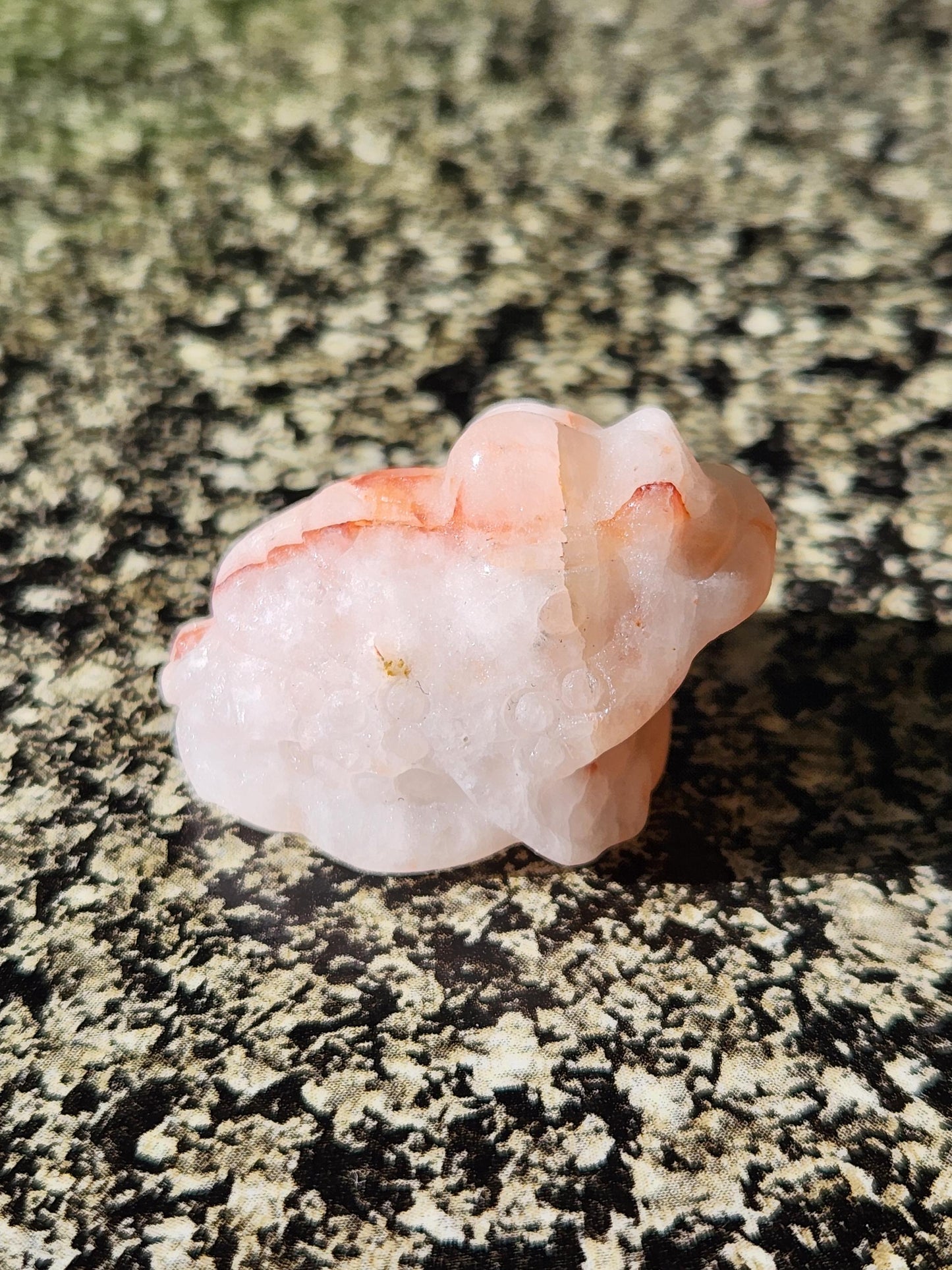 Pocket Sized Fire Quartz Crystal Money Toad All Natural, Extra Small