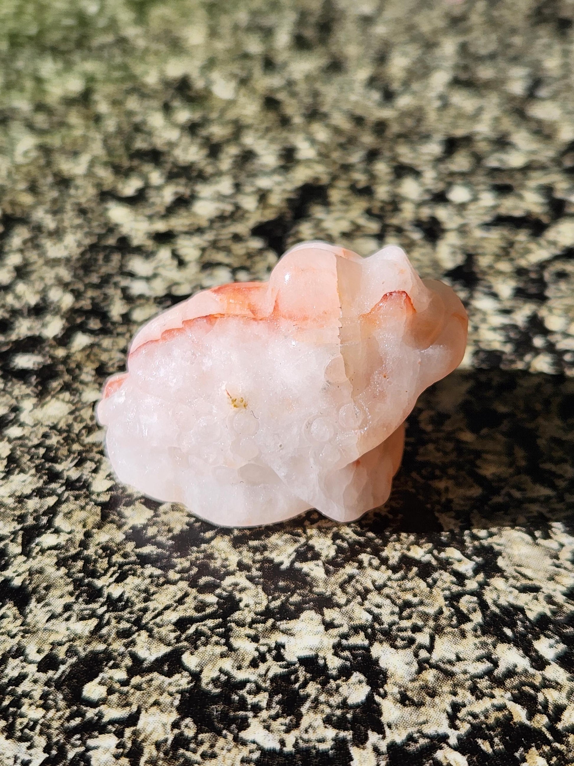 Pocket Sized Fire Quartz Crystal Money Toad All Natural, Extra Small