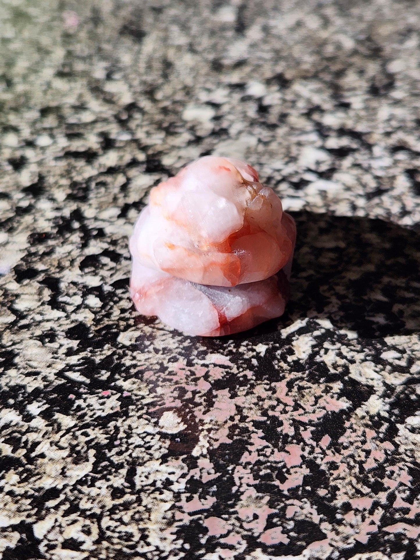 Pocket Sized Fire Quartz Crystal Money Toad All Natural, Extra Small