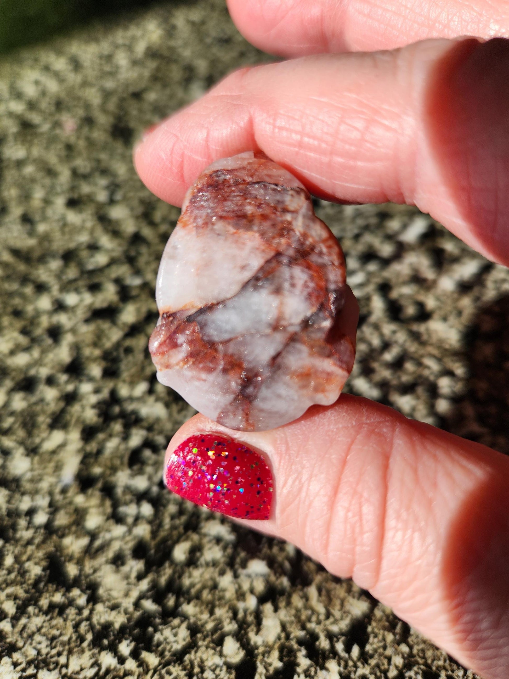 Pocket Sized Fire Quartz Crystal Money Toad All Natural, Extra Small