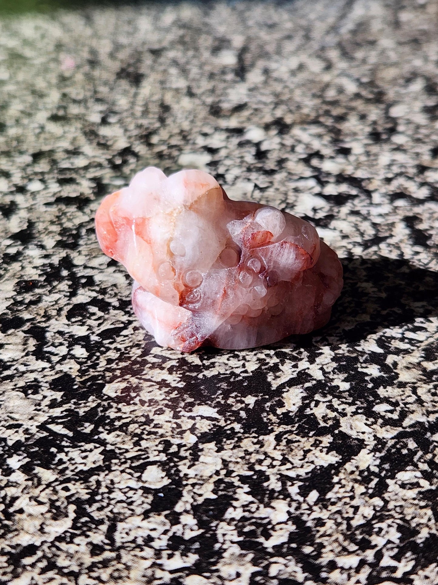 Pocket Sized Fire Quartz Crystal Money Toad All Natural, Extra Small