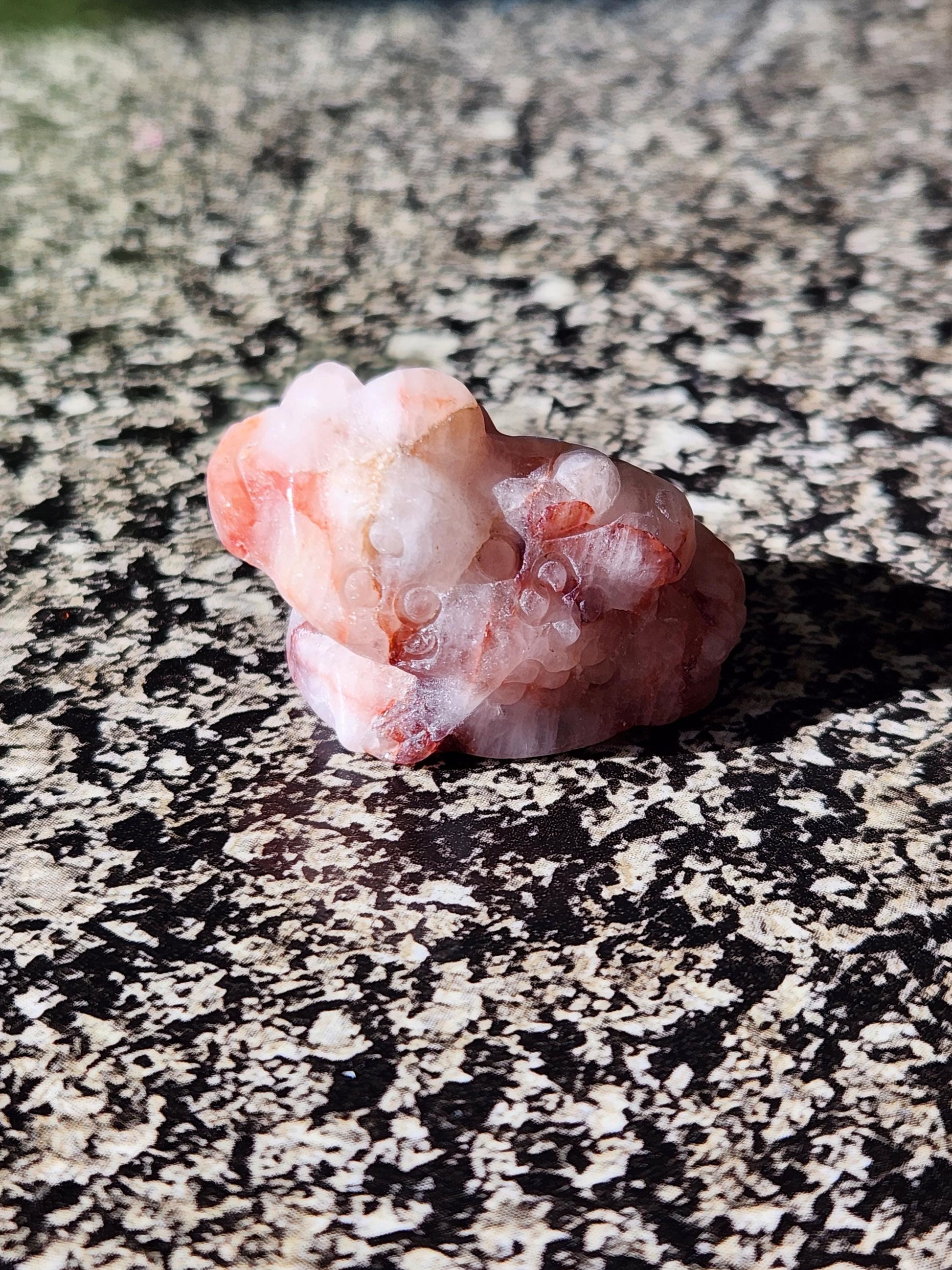 Pocket Sized Fire Quartz Crystal Money Toad All Natural, Extra Small