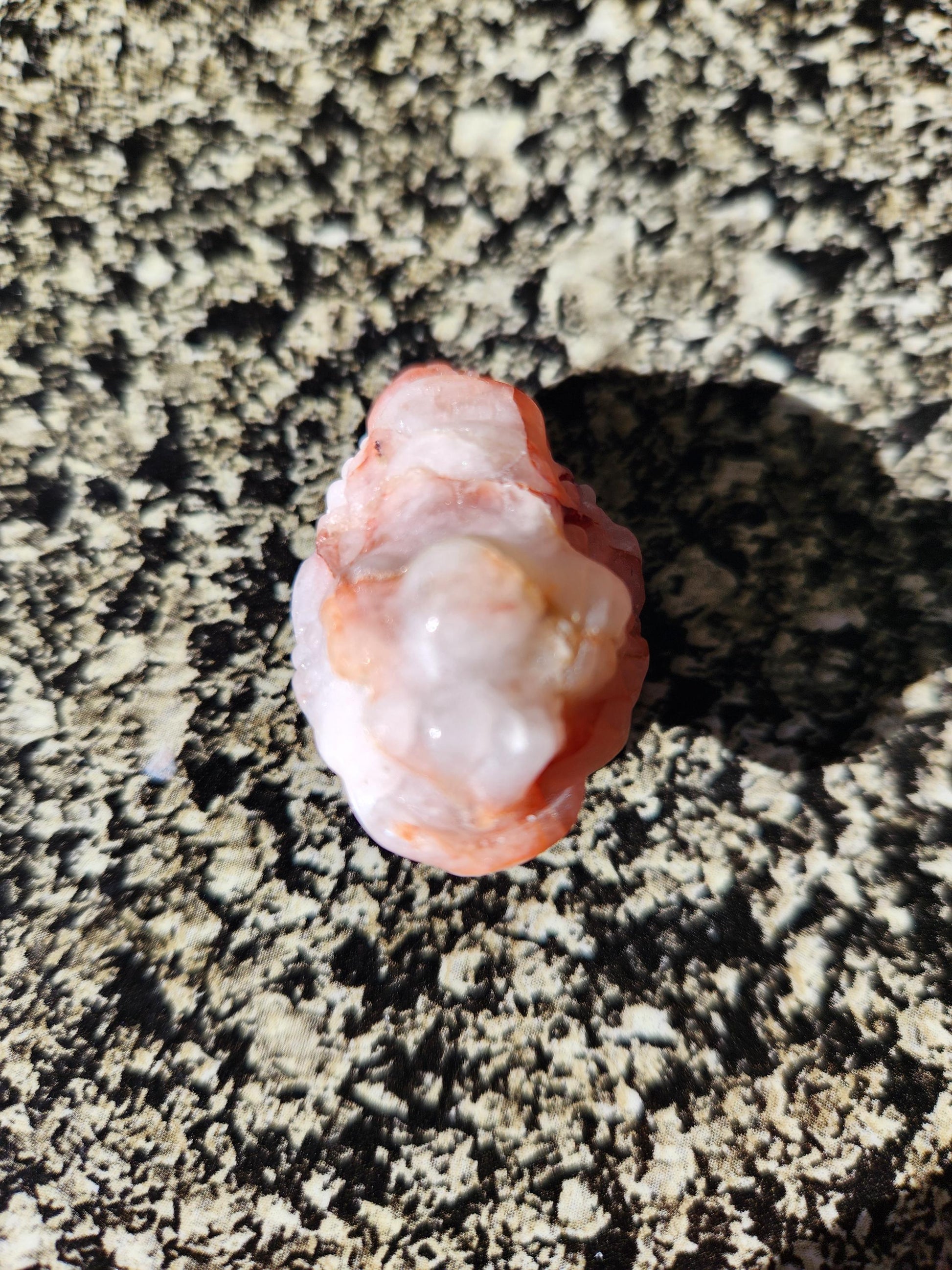 Pocket Sized Fire Quartz Crystal Money Toad All Natural, Extra Small