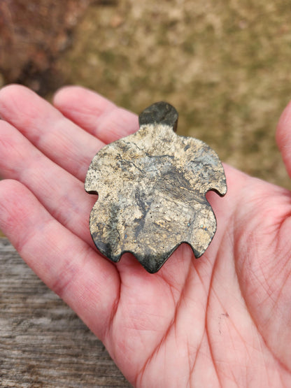 Pyrite Turtle Crystal Carving