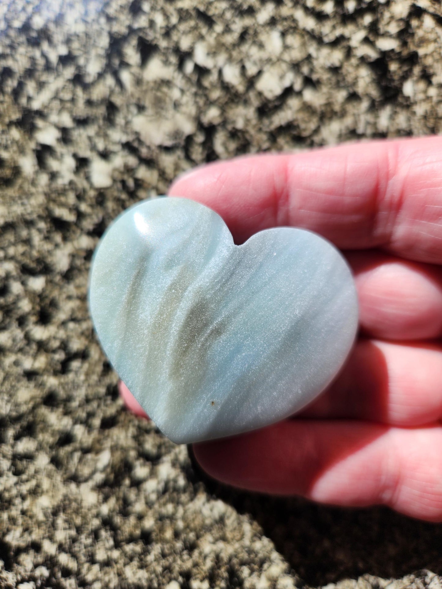 Blue Aragonite Crystal Heart