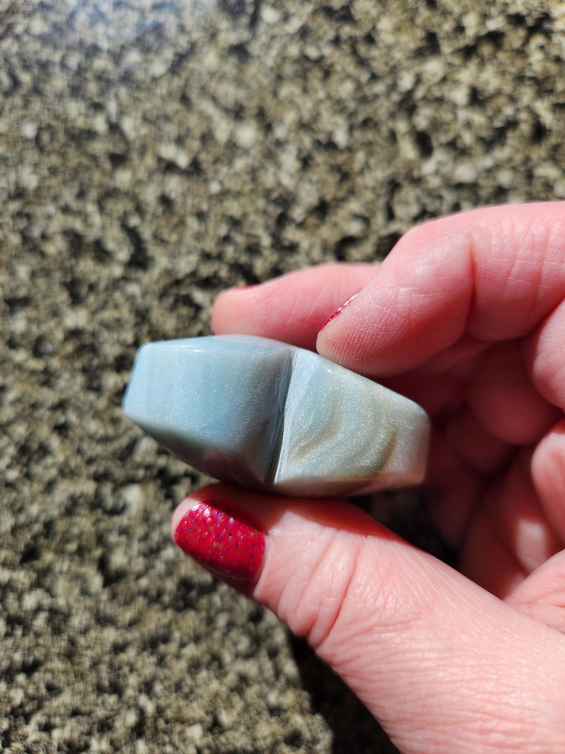 Blue Aragonite Crystal Heart