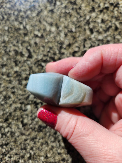 Blue Aragonite Crystal Heart
